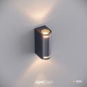 Lunara glazen aluminium buitenwandlamp